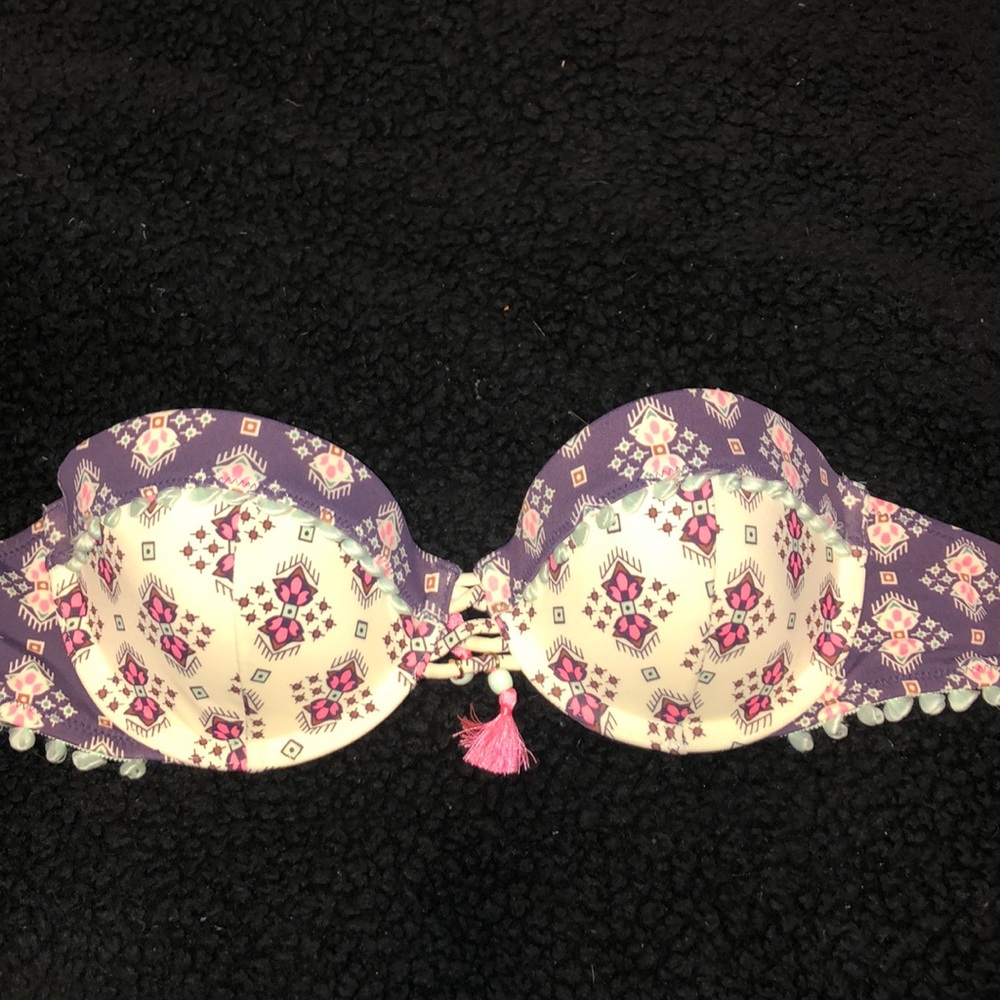 VS boho pattern strapless bikini top